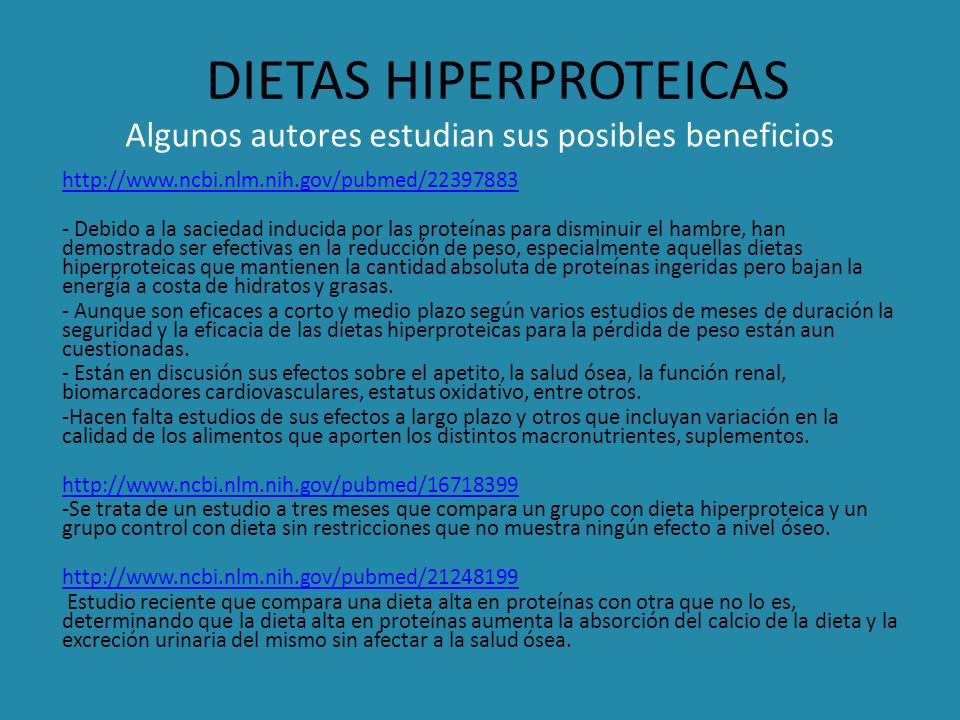 efectos de una dieta alta en proteinas